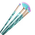 4pcs Lake Blue Brush Small Eye Brush with Diamond Handle Single Eye Shadow Brush